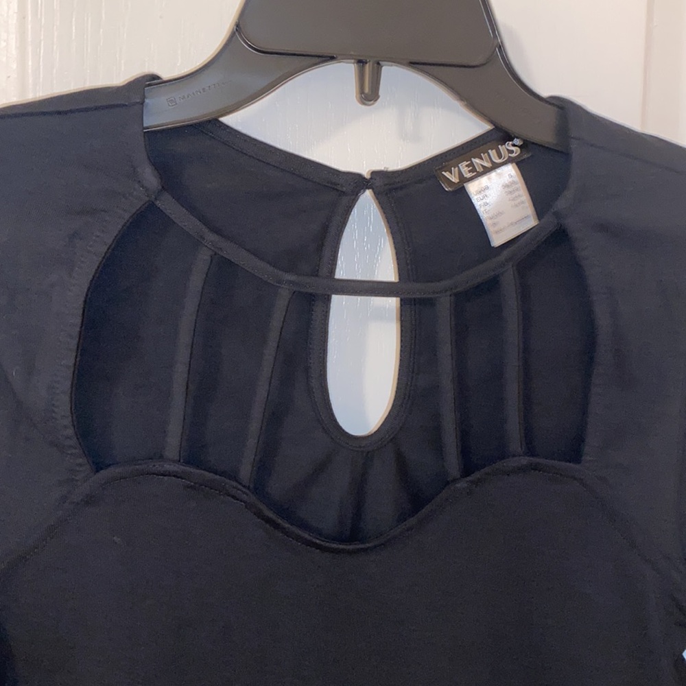 New Venus Black Cutout Strappy Top Sz Small Black